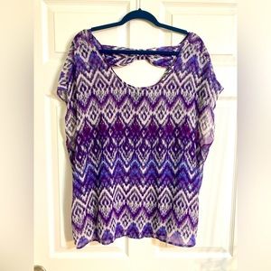 Torrid Purple & Blue blouse size 2